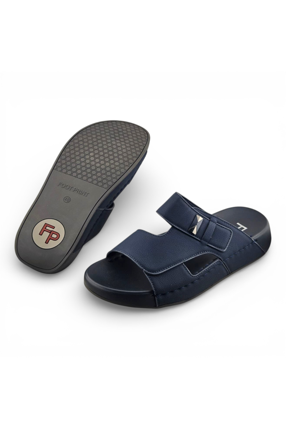 Men Navy Blue Comfort Sandals - Casual Slip-On Style