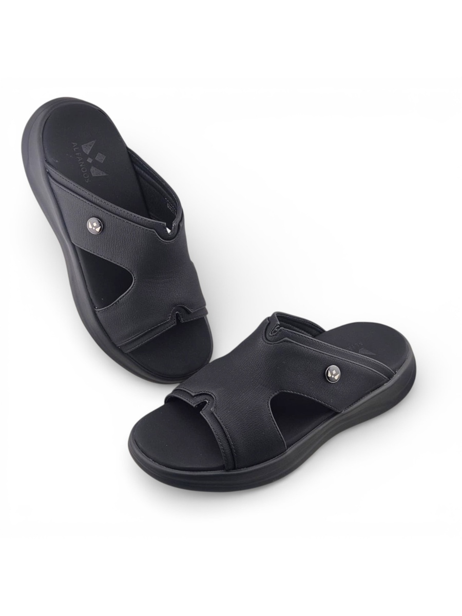 Men Black Comfort Slide Sandals - Casual and Stylish