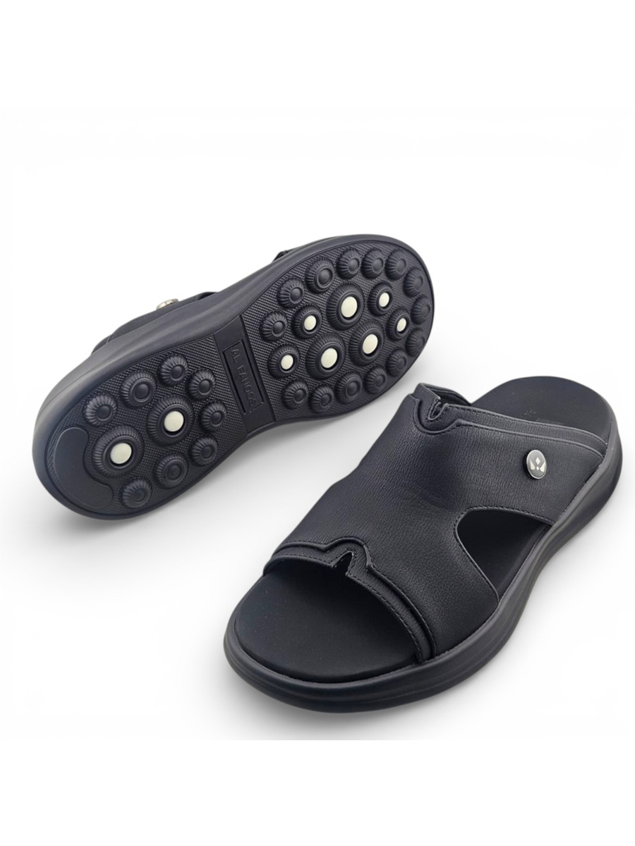 Men Black Comfort Slide Sandals - Casual and Stylish