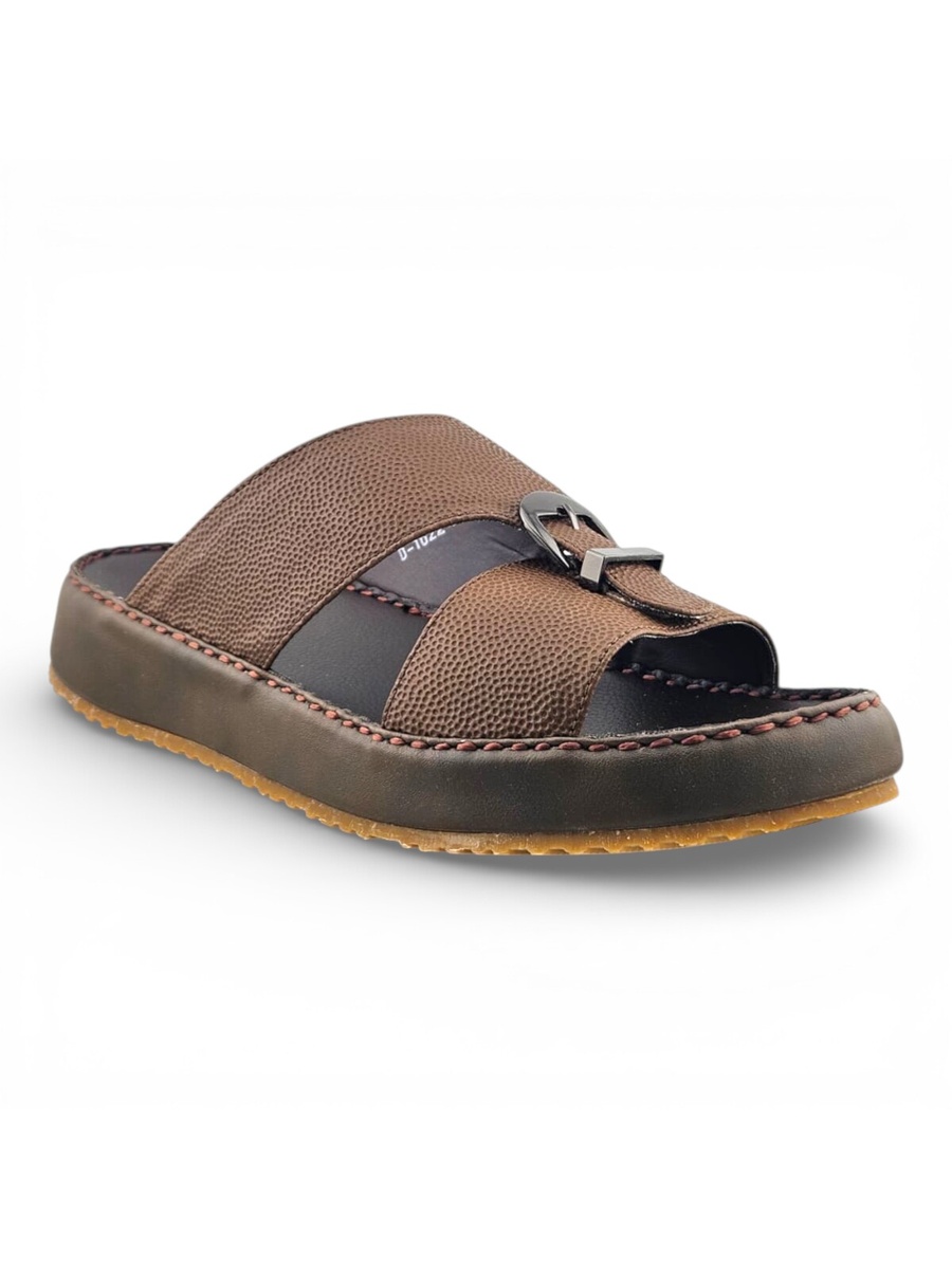 Men Olive Casual Sandals with Buckle Detail