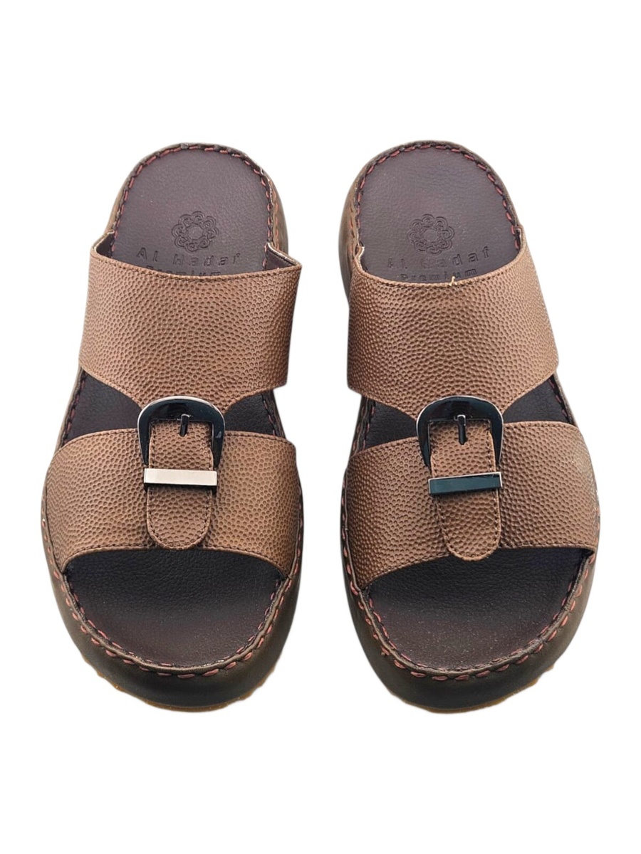 Men Olive Casual Sandals with Buckle Detail