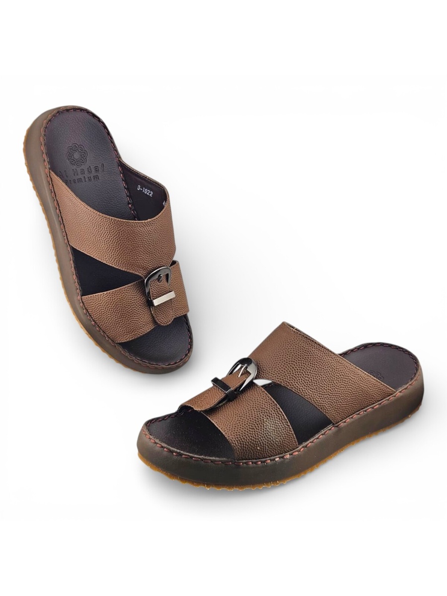 Men Olive Casual Sandals with Buckle Detail