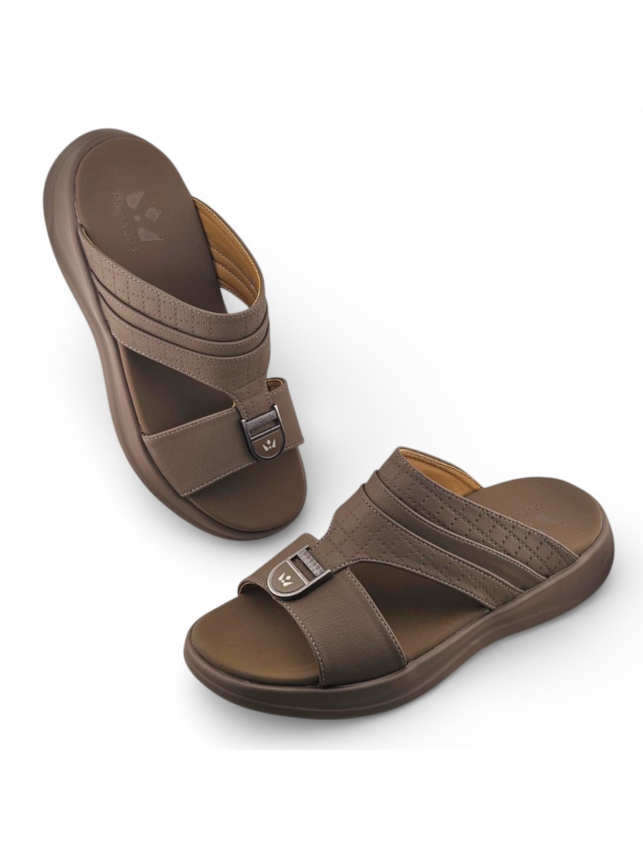 Men Khaki Comfort Casual Sandals - Everyday Slip-On Style