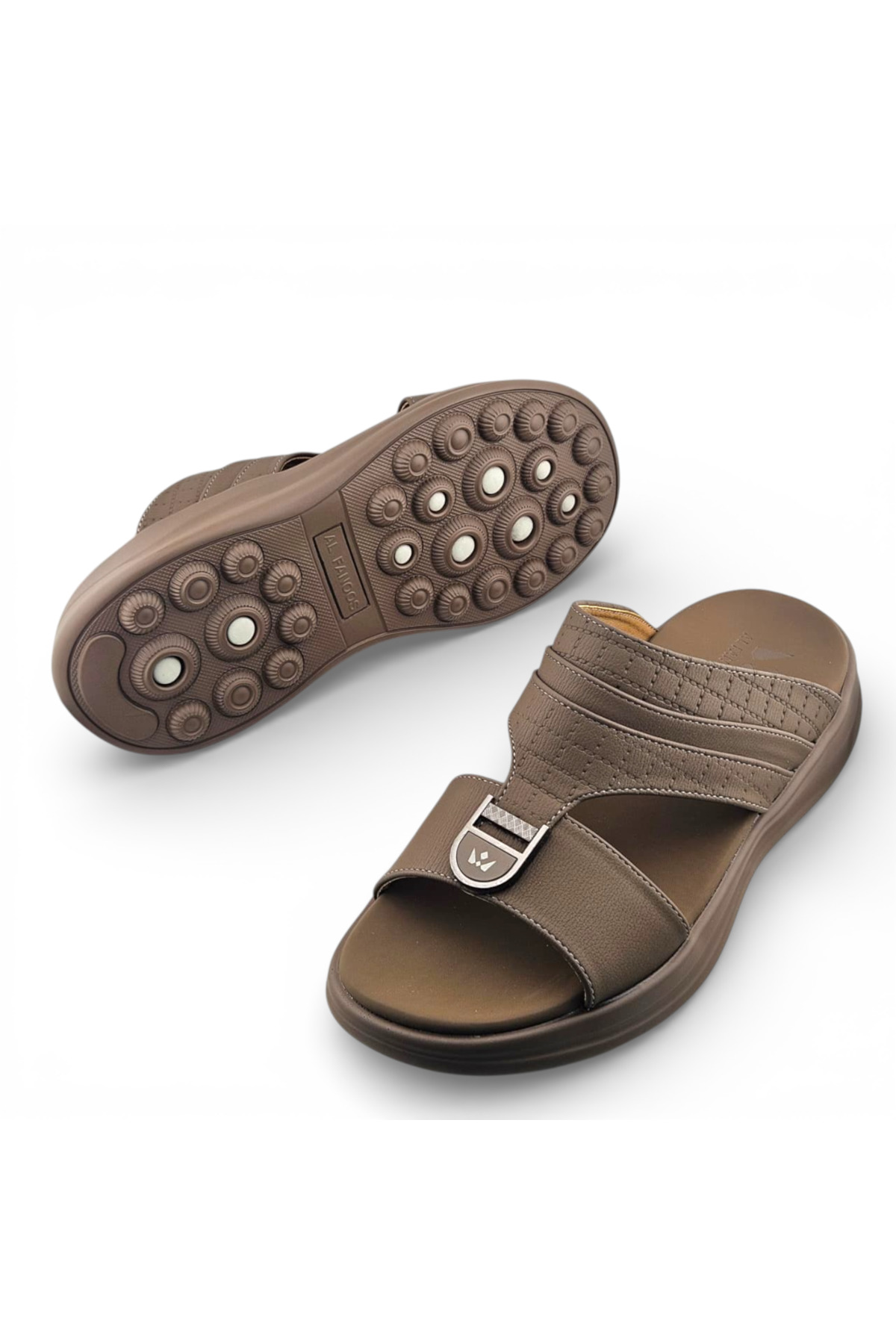 Men Khaki Comfort Casual Sandals - Everyday Slip-On Style