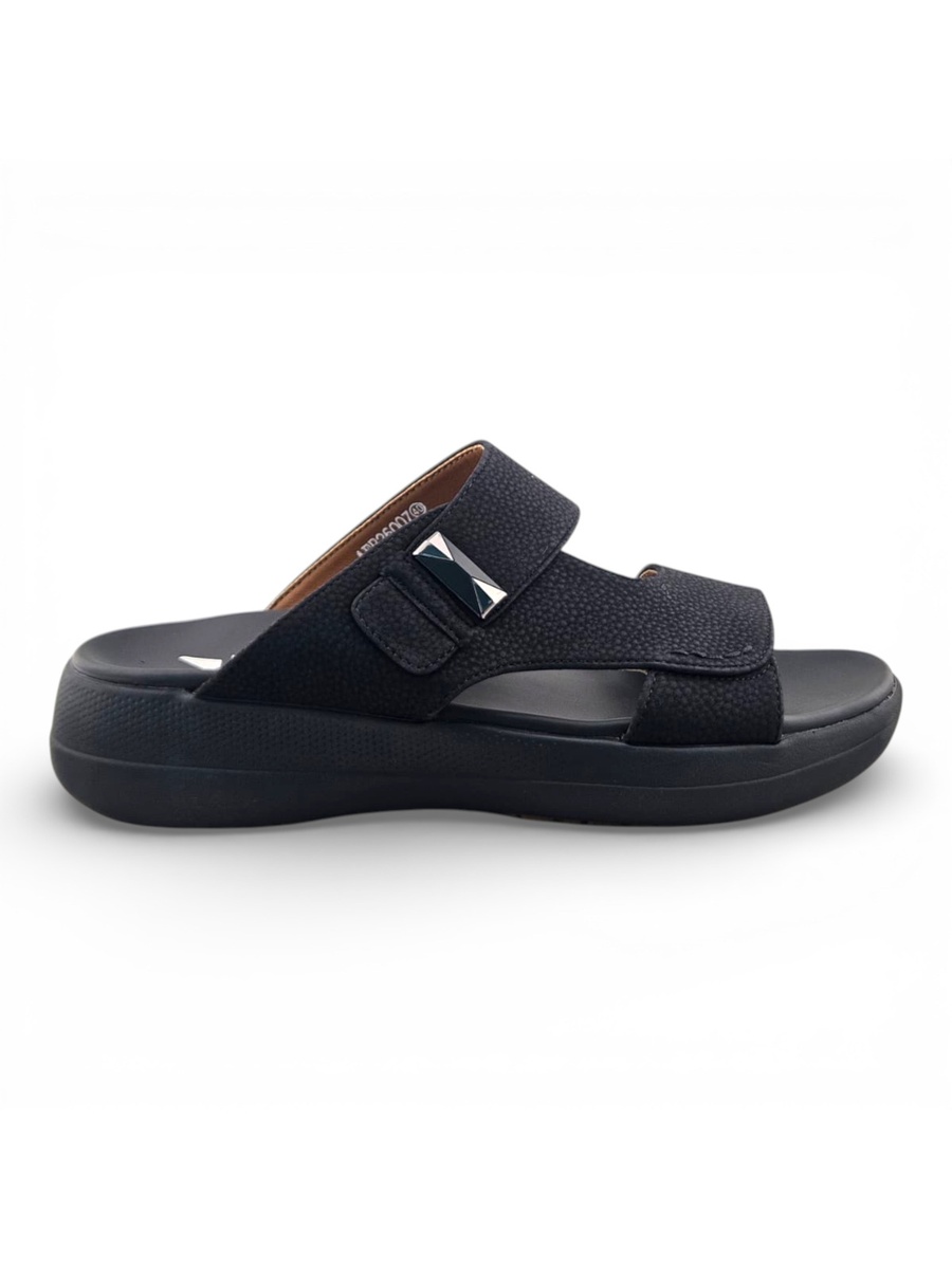 Men Black Comfort Slide Sandals - Everyday Casual Footwear