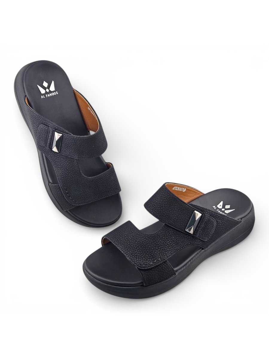 Men Black Comfort Slide Sandals - Everyday Casual Footwear