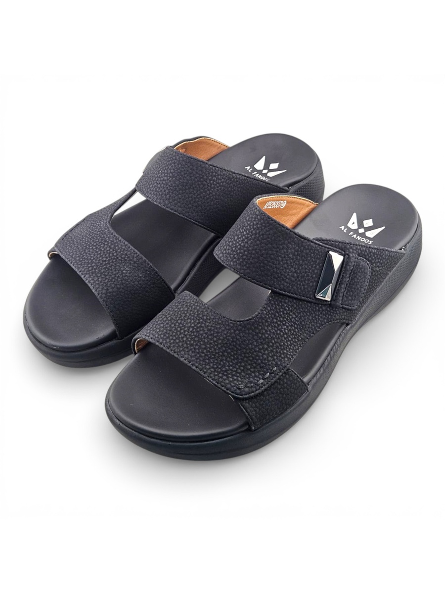 Men Black Comfort Slide Sandals - Everyday Casual Footwear