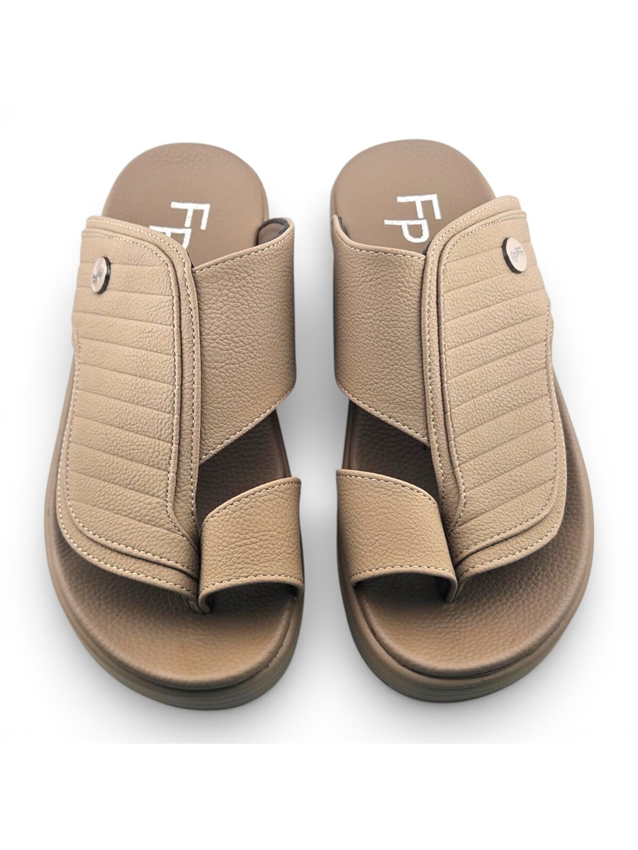 Men Khaki Comfort Slip-On Sandals