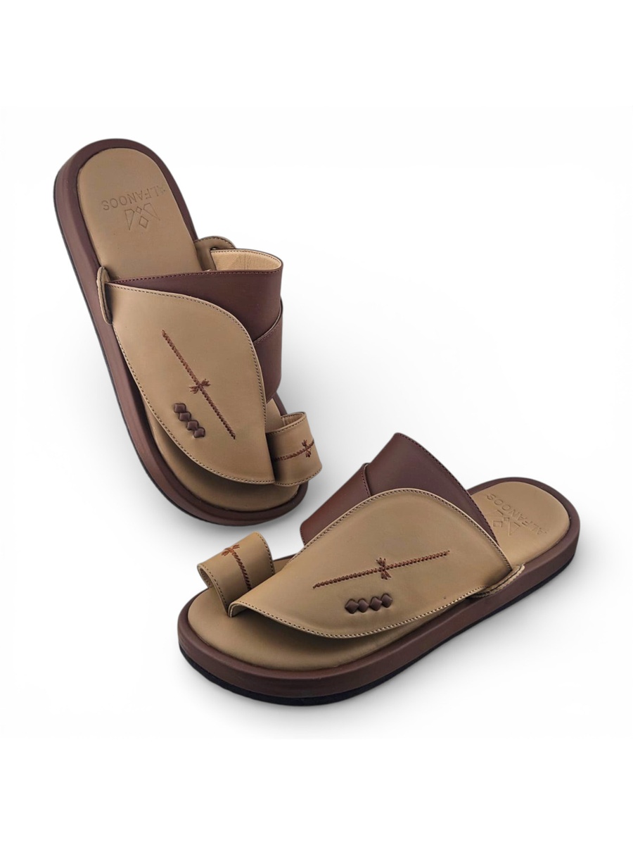 Men Beige Comfort Sandals - Casual Thobe Footwear