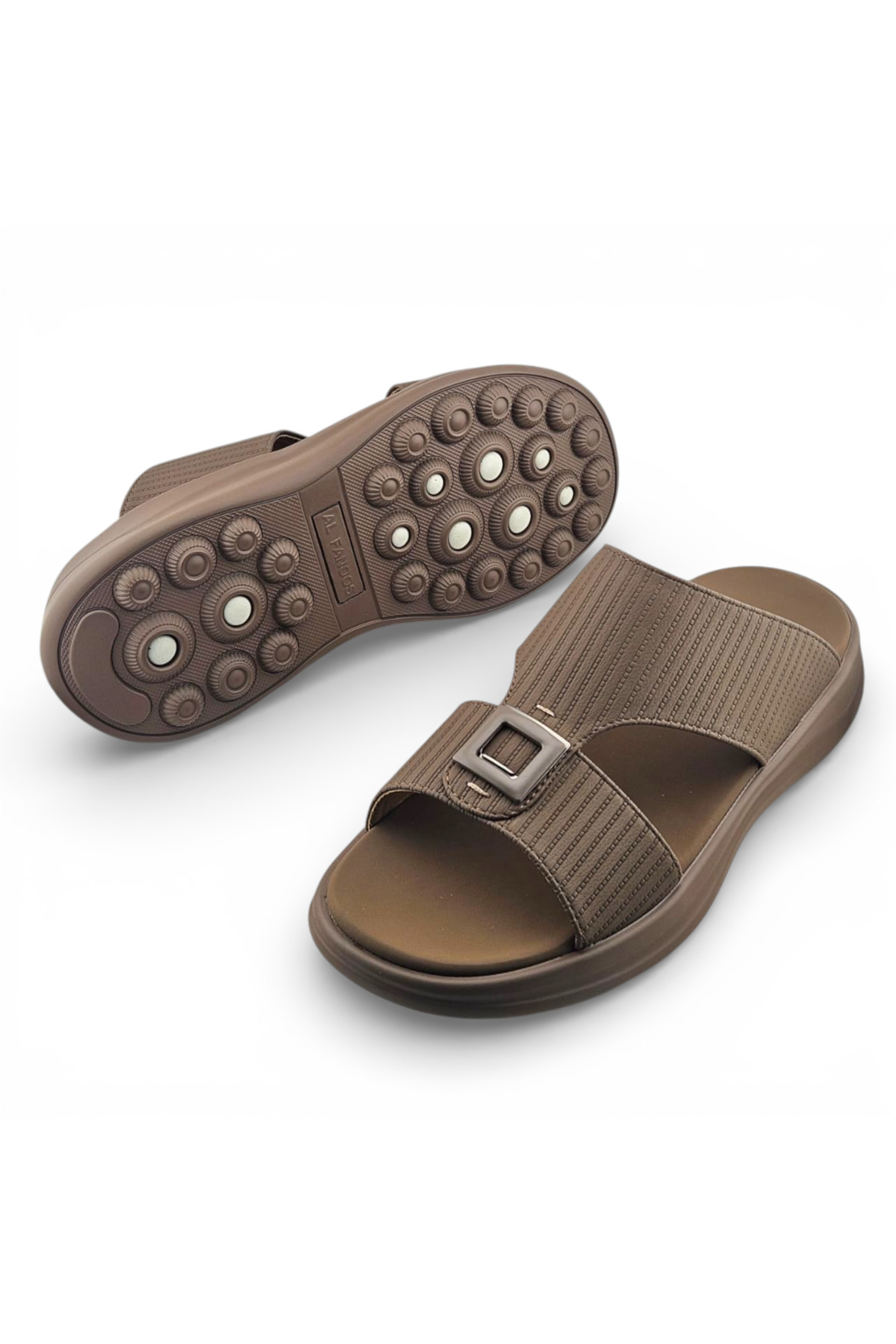 Men Khaki Casual Comfort Slides