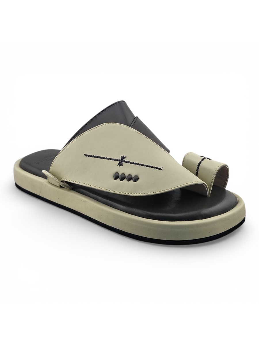 Men Cream Comfort Slide Sandals - Casual and Stylish