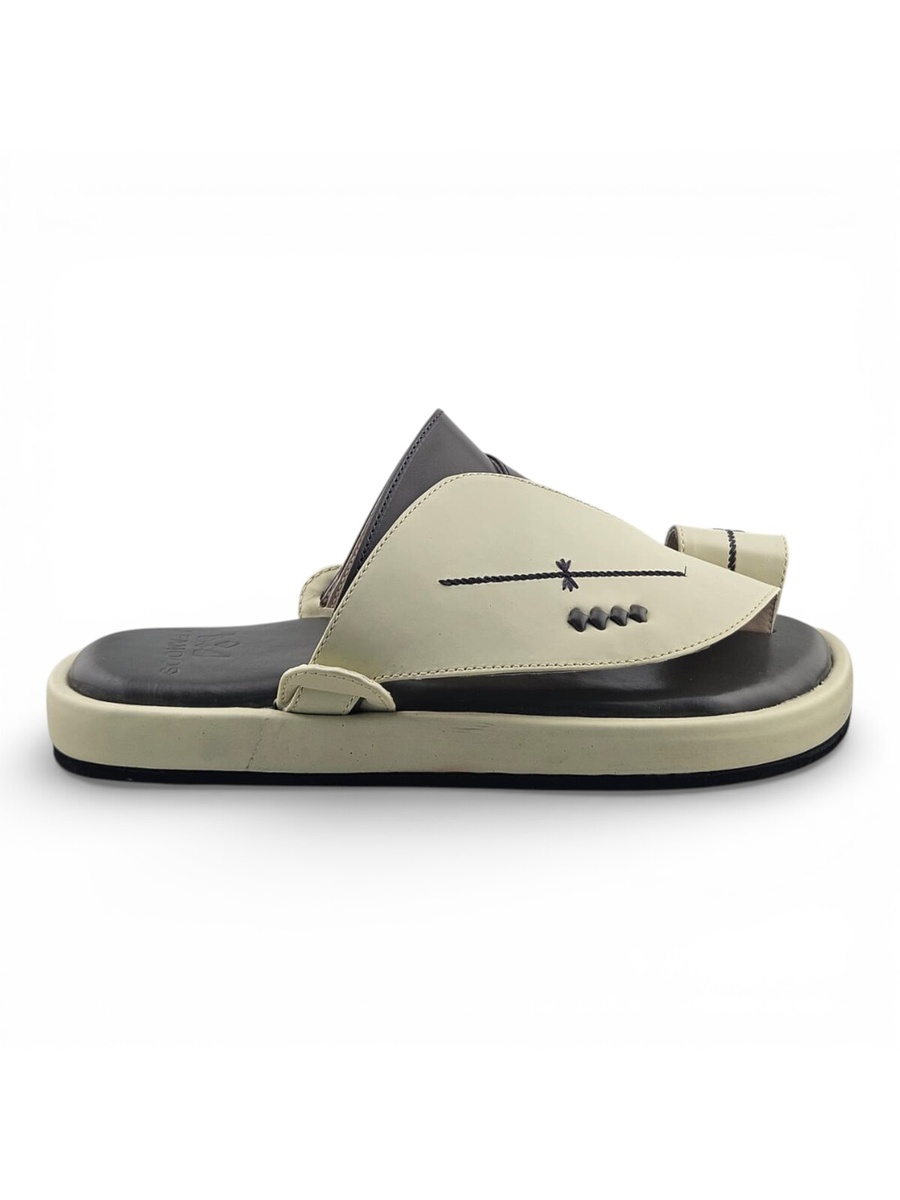 Men Cream Comfort Slide Sandals - Casual and Stylish