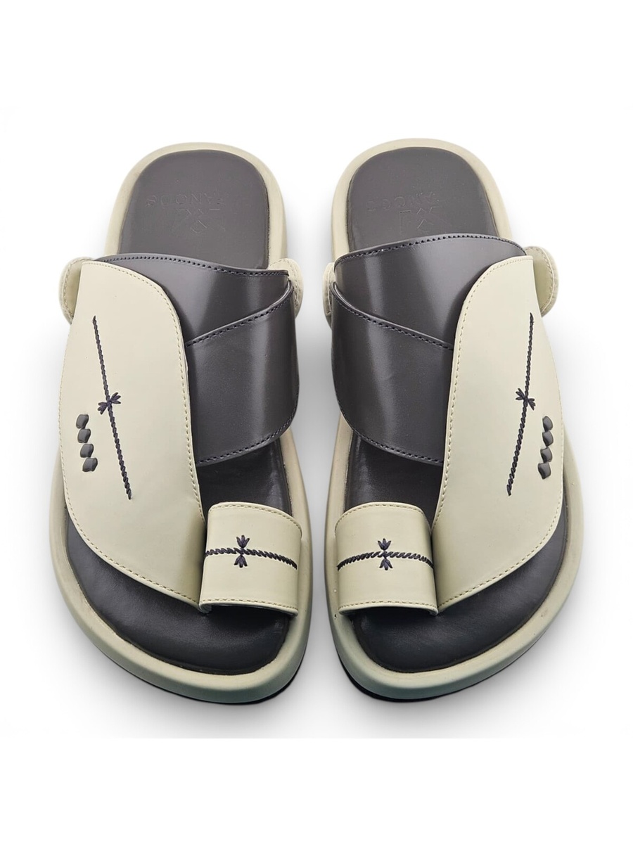Men Cream Comfort Slide Sandals - Casual and Stylish