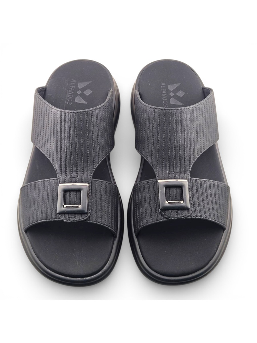 Men Black Comfort Slide Sandals - Casual and Stylish