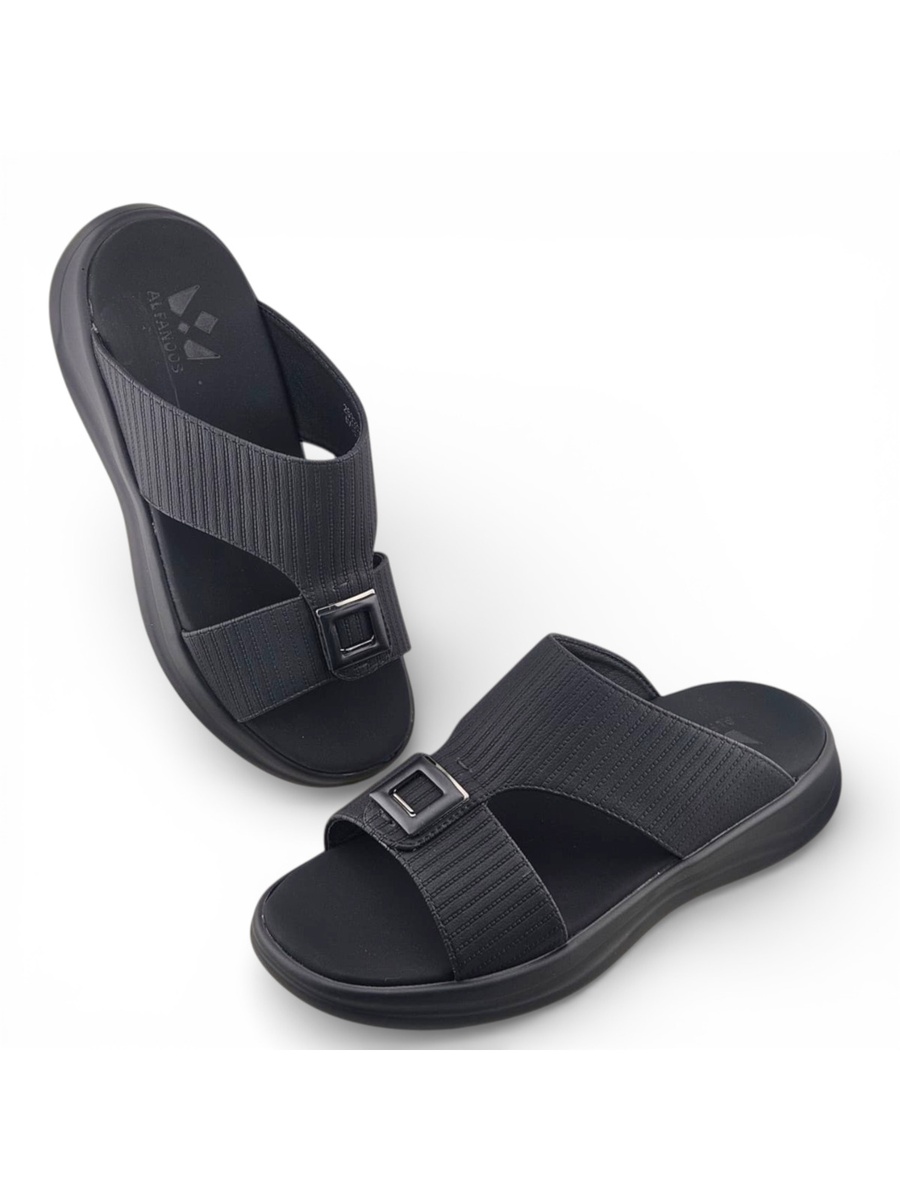 Men Black Comfort Slide Sandals - Casual and Stylish