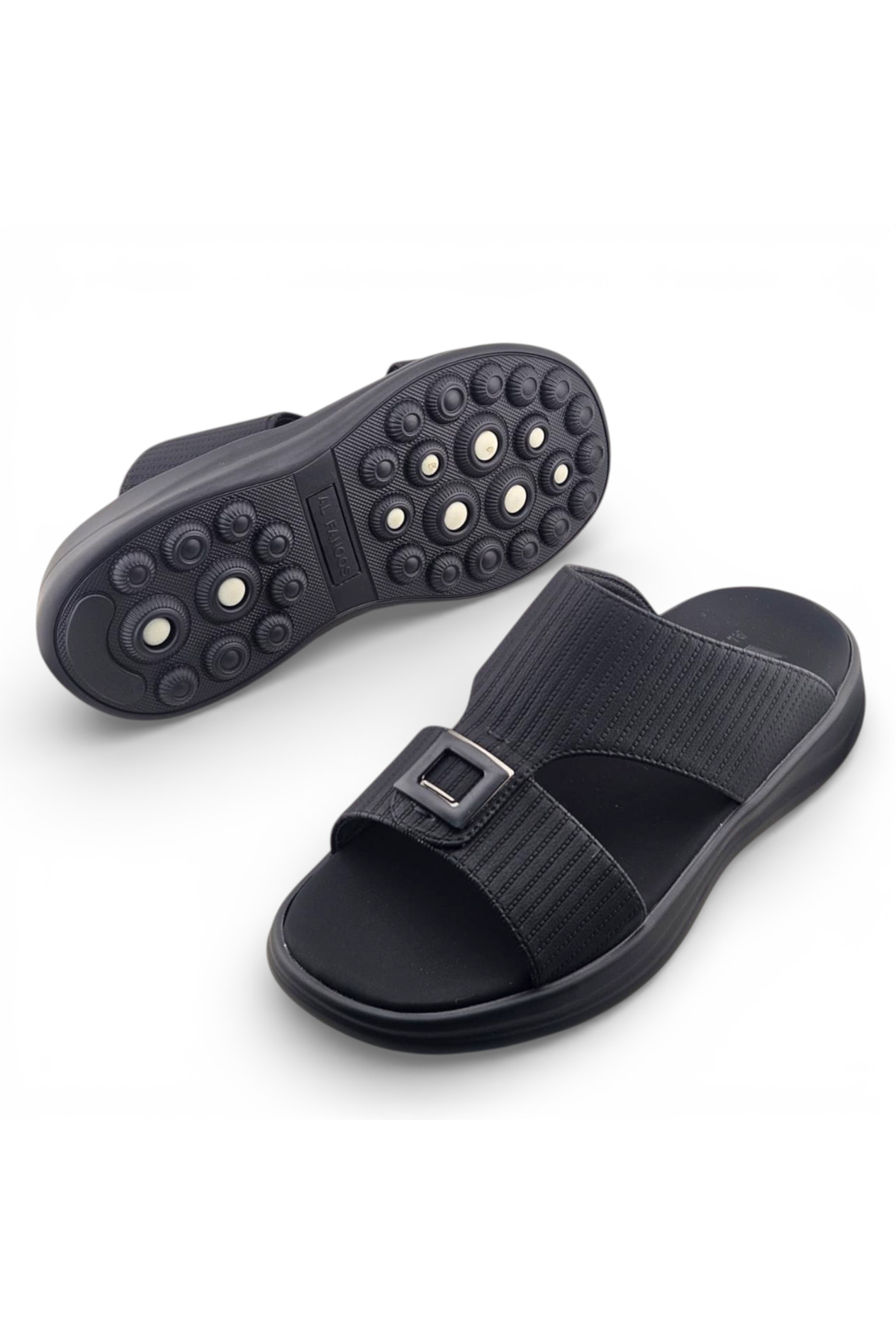 Men Black Comfort Slide Sandals - Casual and Stylish