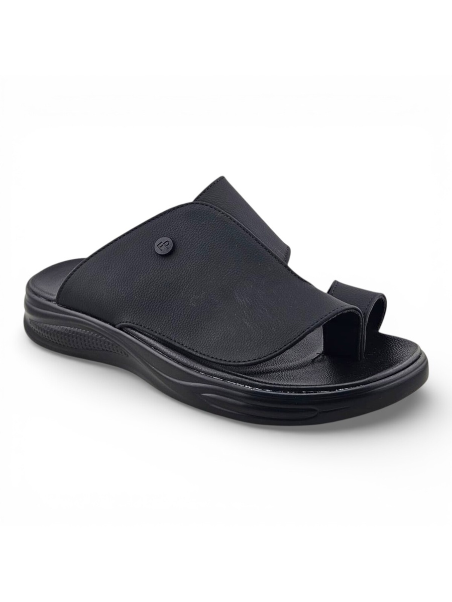 Men Black Comfort Thong Sandals