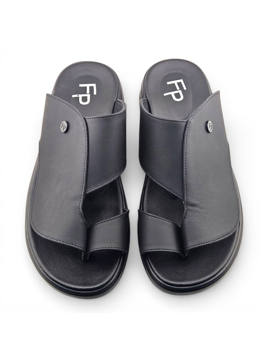 Men Black Comfort Thong Sandals