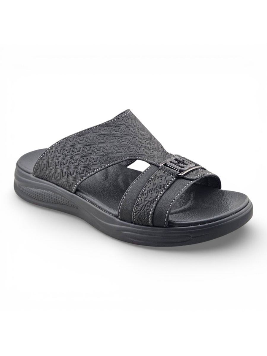 Men Grey Casual Slip-On Sandals - Comfort Thobe Footwear