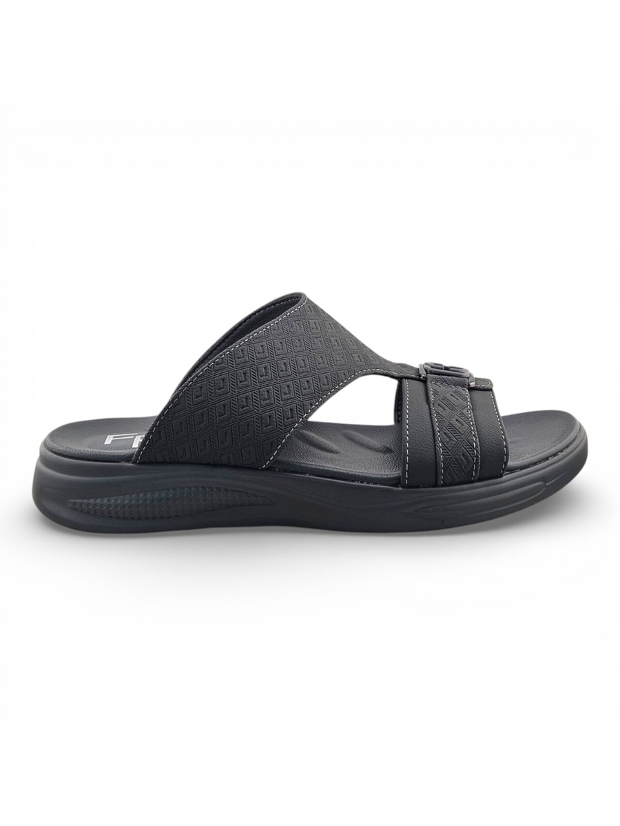 Men Grey Casual Slip-On Sandals - Comfort Thobe Footwear