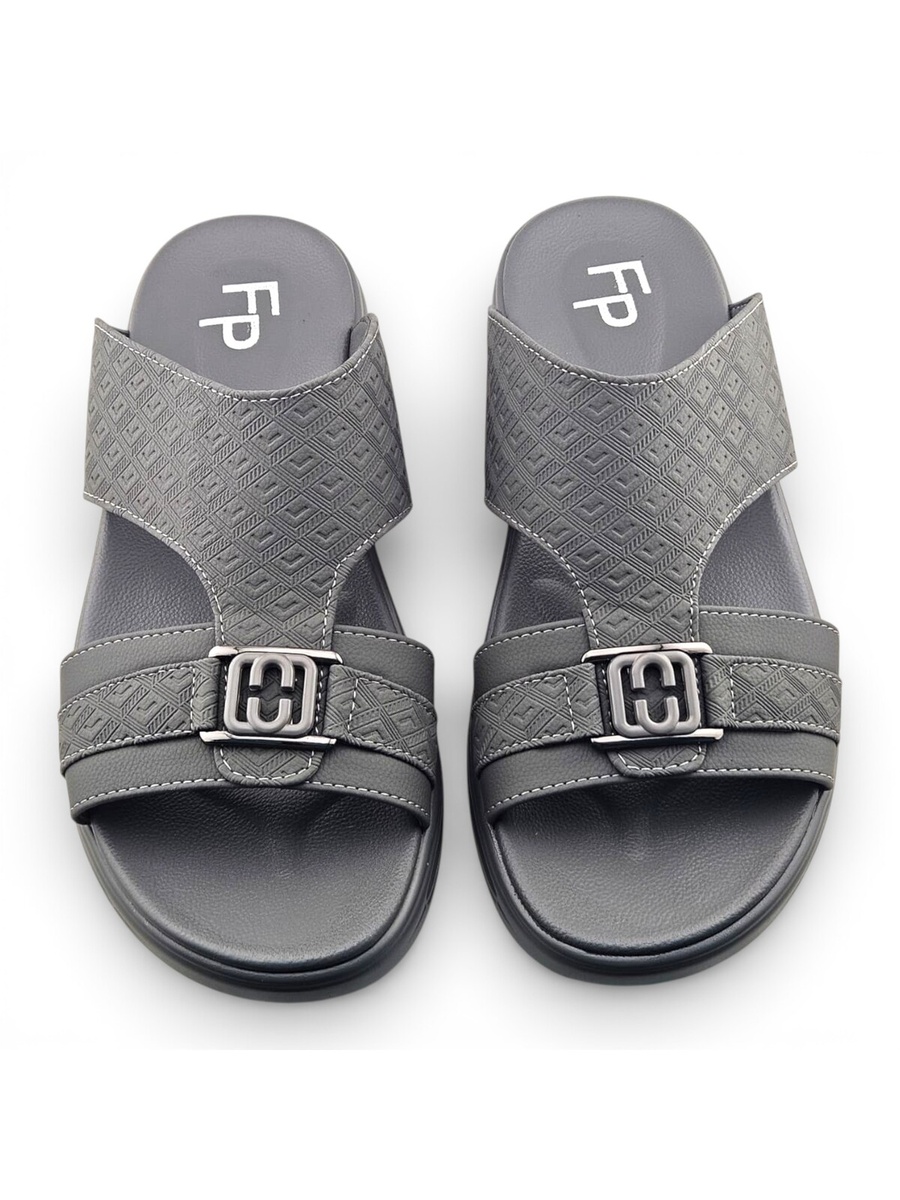 Men Grey Casual Slip-On Sandals - Comfort Thobe Footwear