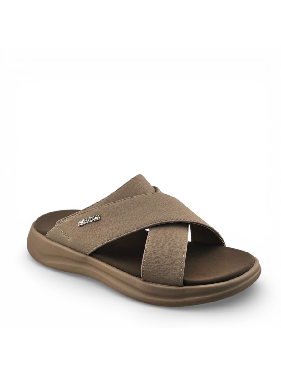 Men Beige Cross-Strap Casual Sandals