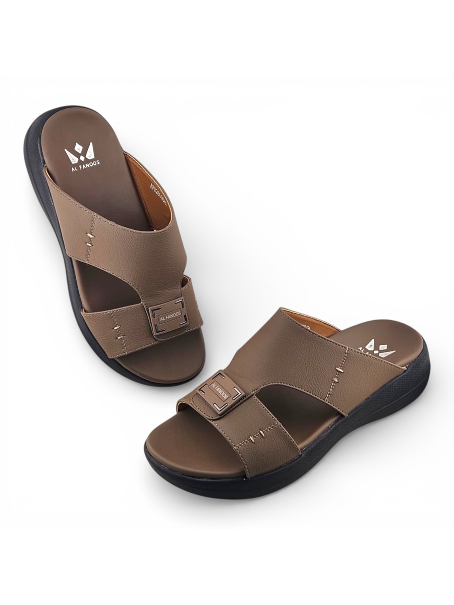 Men Khaki Comfort Slide Sandals