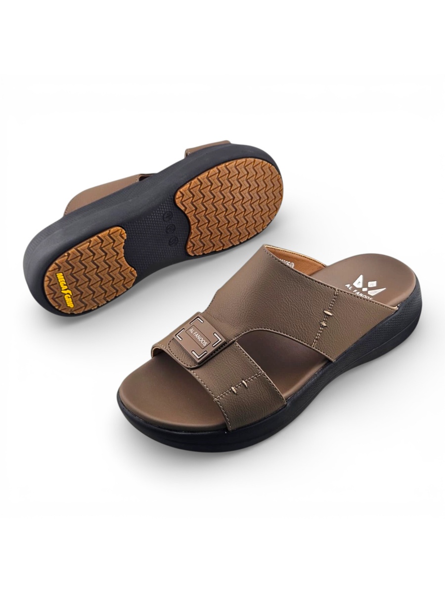 Men Khaki Comfort Slide Sandals