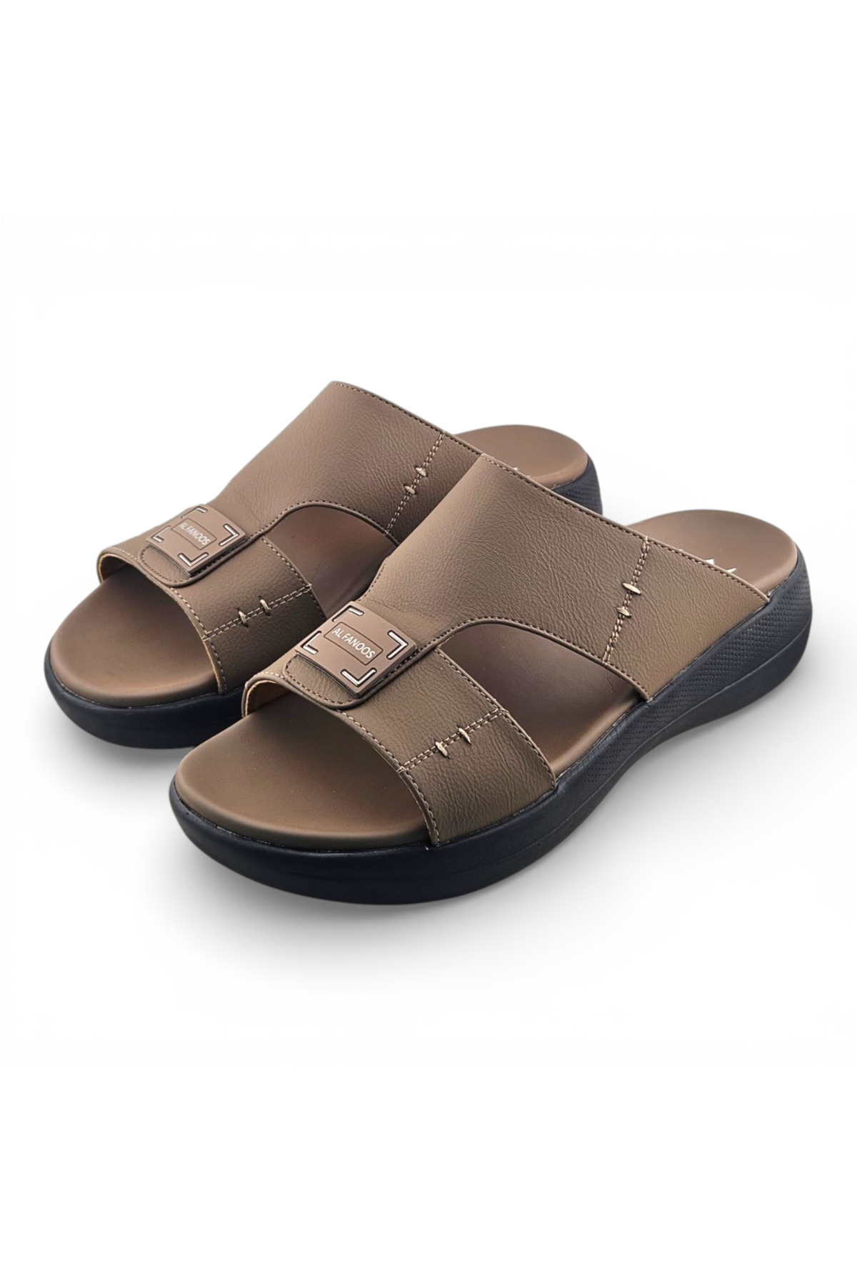 Men Khaki Comfort Slide Sandals