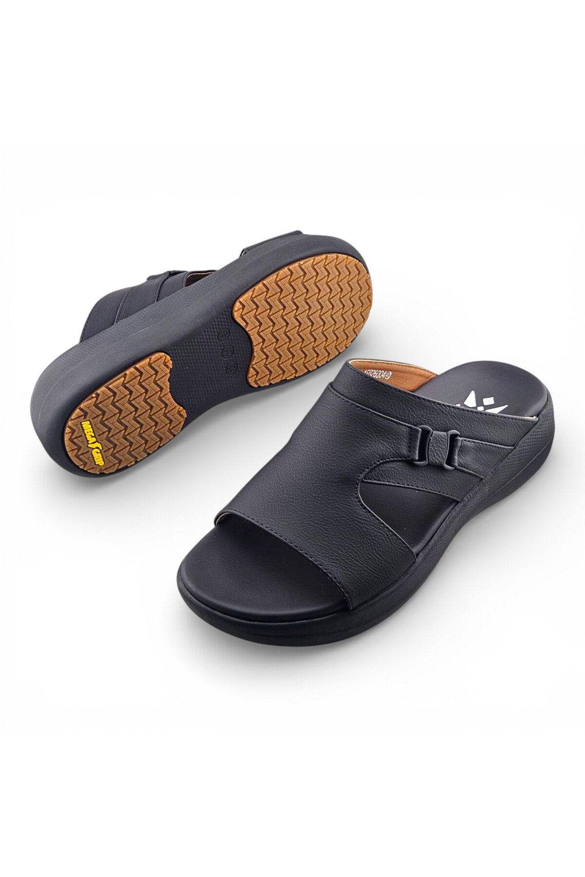 Men Black Casual Comfort Sandals - Slip-On Design
