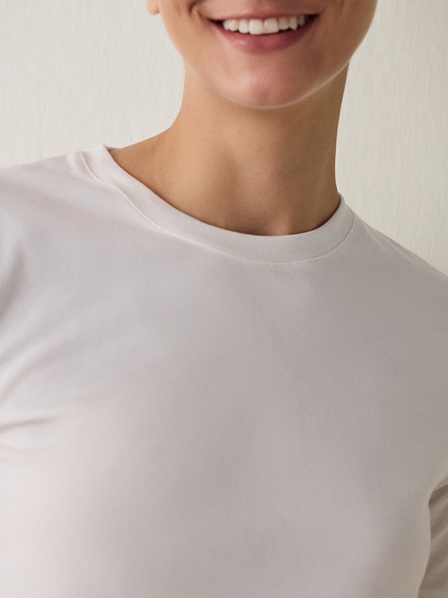 White Cotton Basic Regular Fit T-Shirt