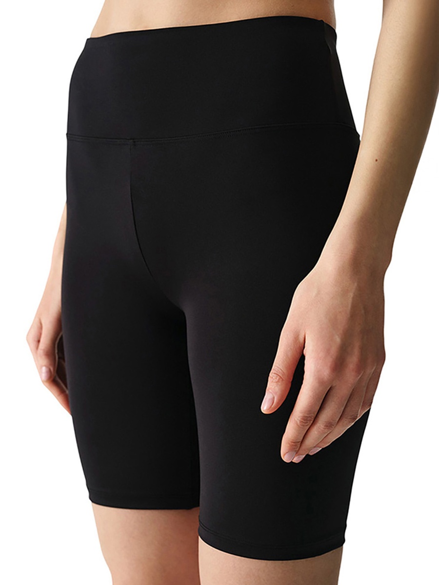 Black Easy-Care Sports Smooth Feel Biker Shorts