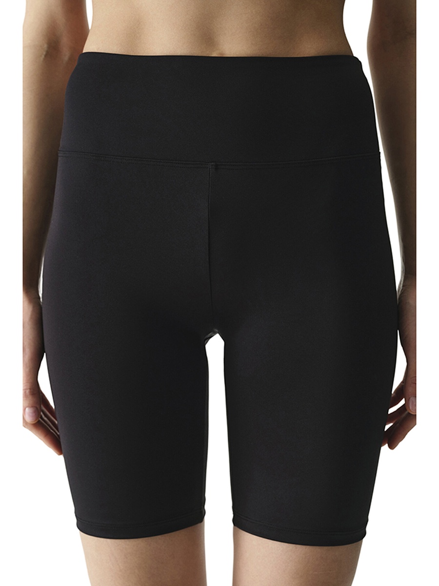 Black Easy-Care Sports Smooth Feel Biker Shorts