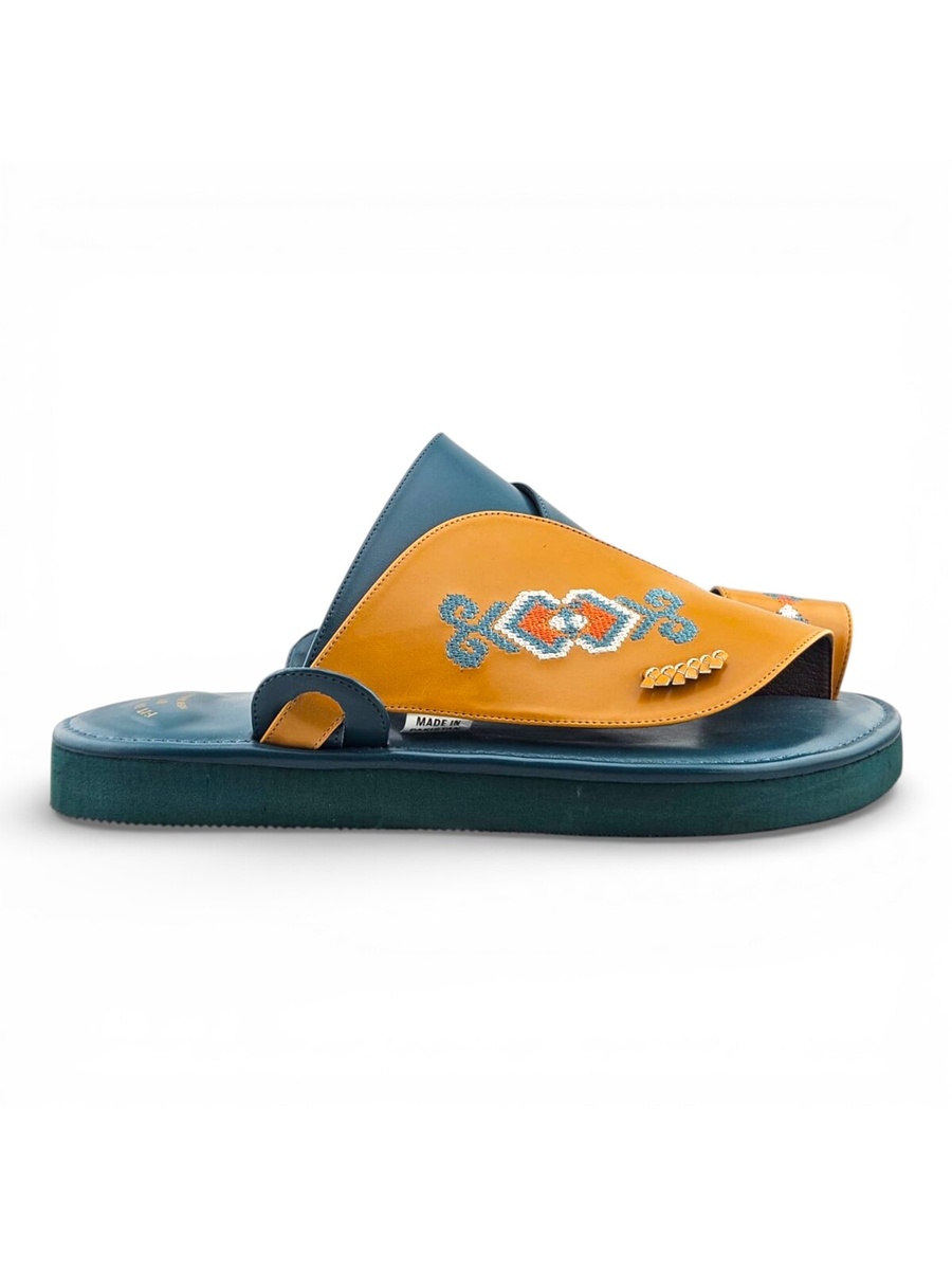 Men Luxury Embroidered Arabic Sandals - Multi-Color