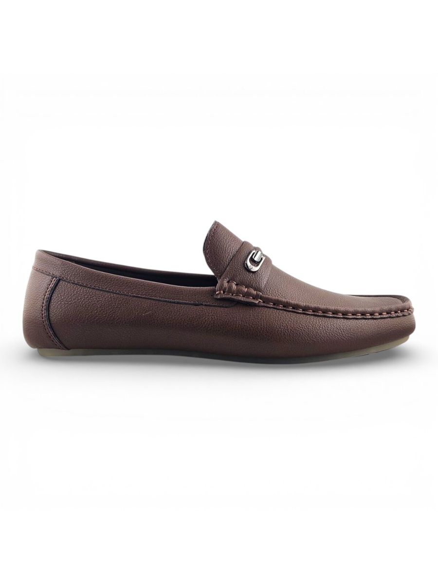 Men Coffee Brown Loafers Slip-Ons