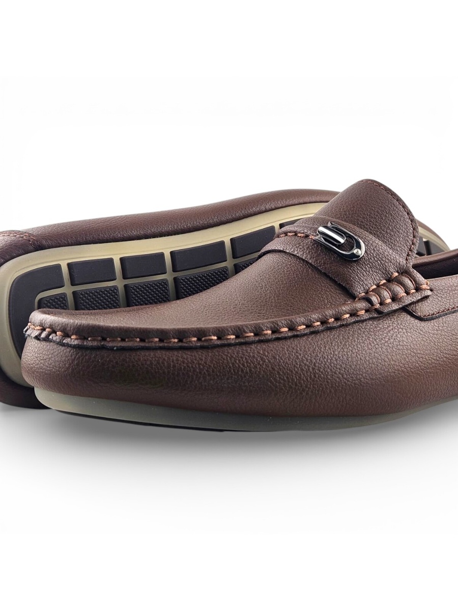 Men Coffee Brown Loafers Slip-Ons