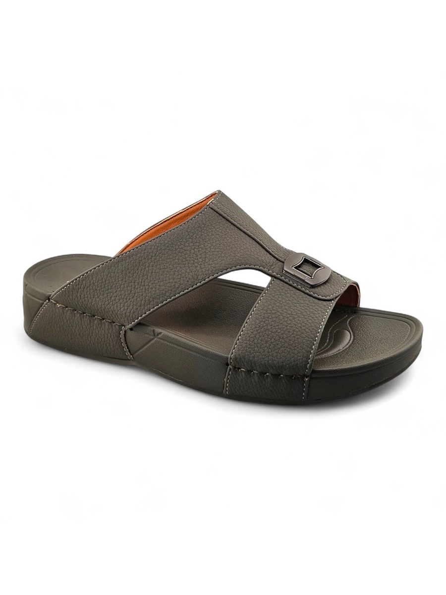 Men Khaki Arabic Sandals with Buckle Detail