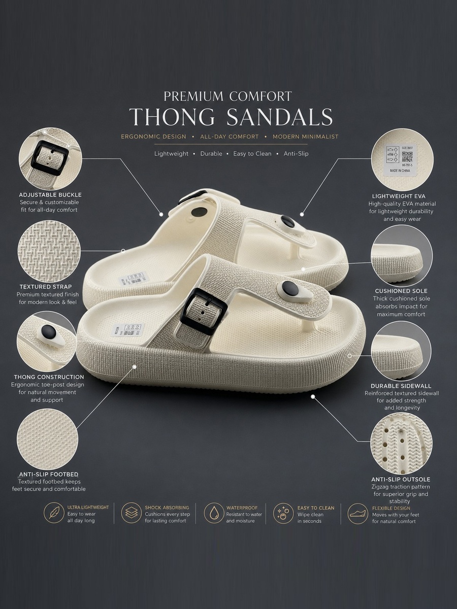 Off-White Men Casual Thong Sandals