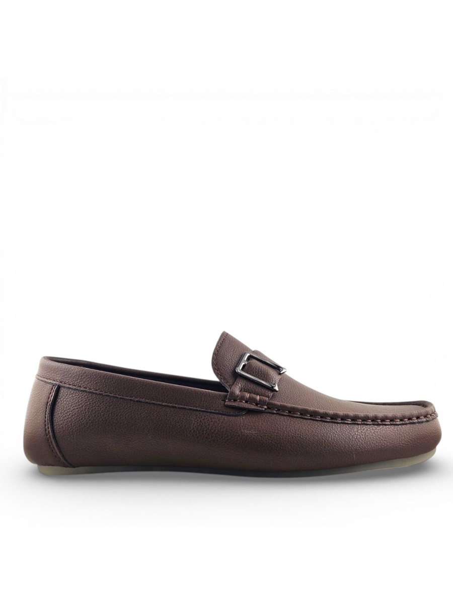 Men Coffee Brown Buckle Loafers - Casual and Comfortable