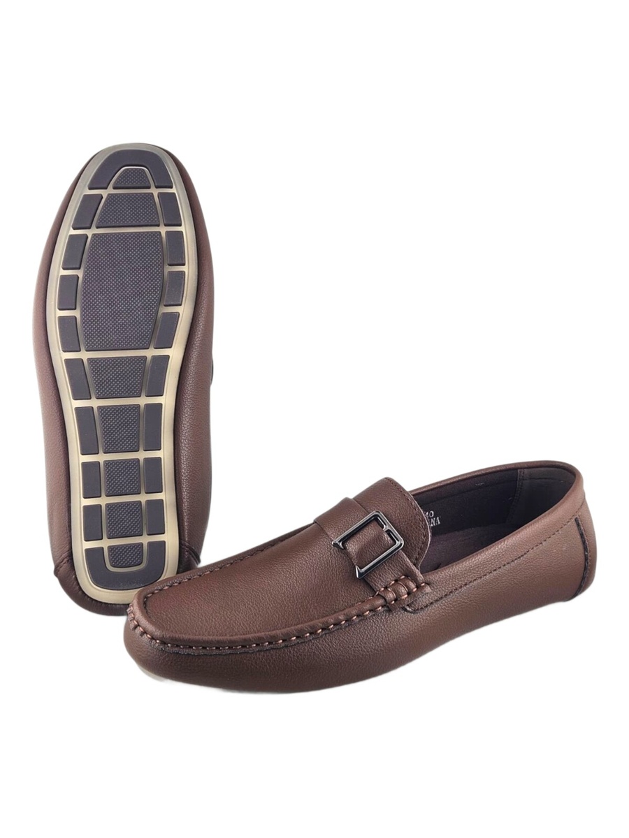 Men Coffee Brown Buckle Loafers - Casual and Comfortable