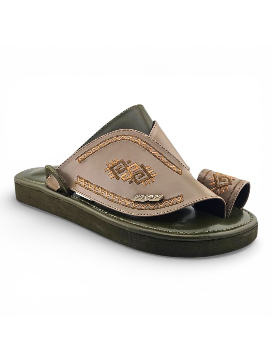Men Multi-Color Embroidered Arabic Sandals - Premium Khaleeji Design