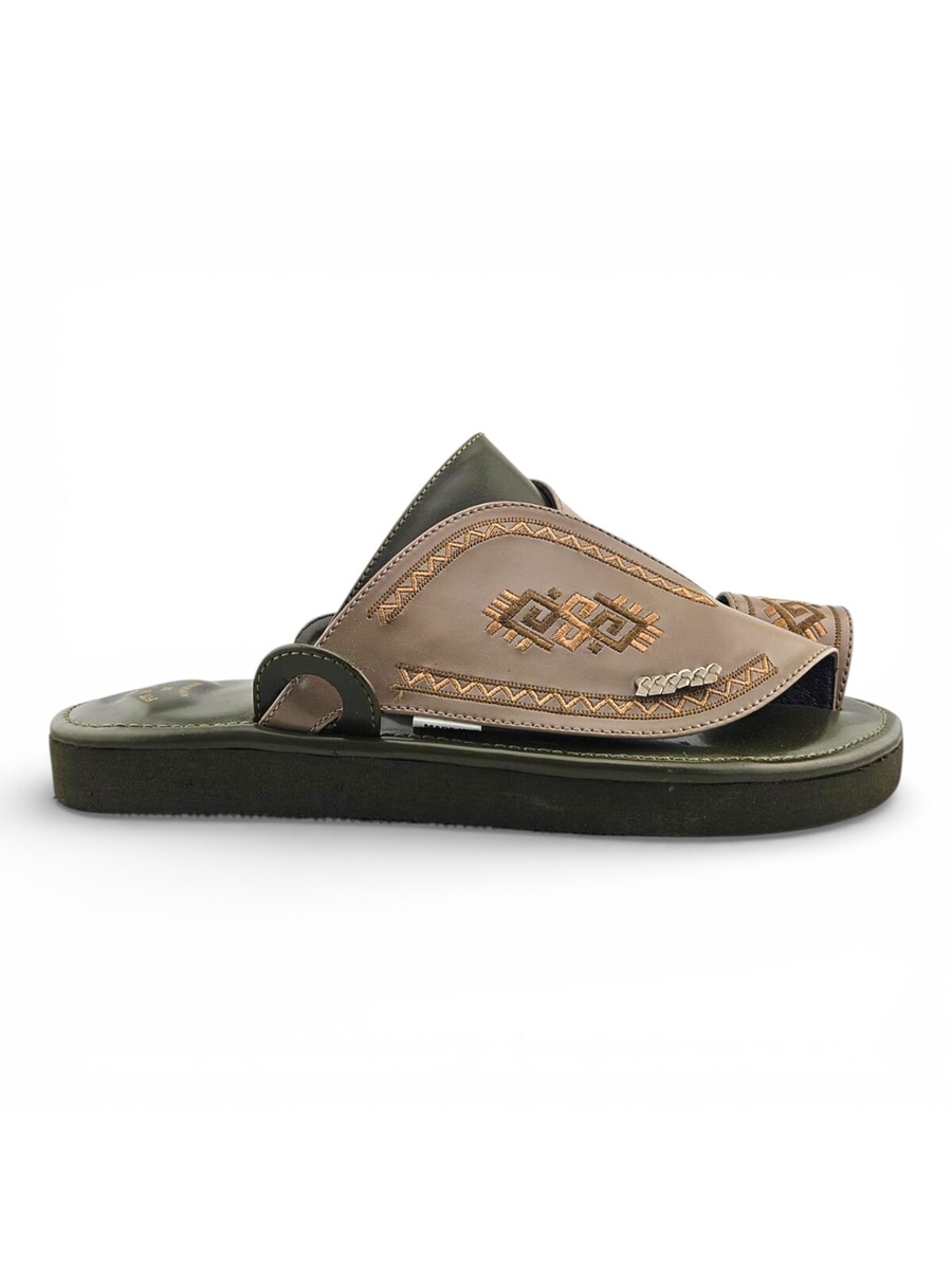 Men Multi-Color Embroidered Arabic Sandals - Premium Khaleeji Design