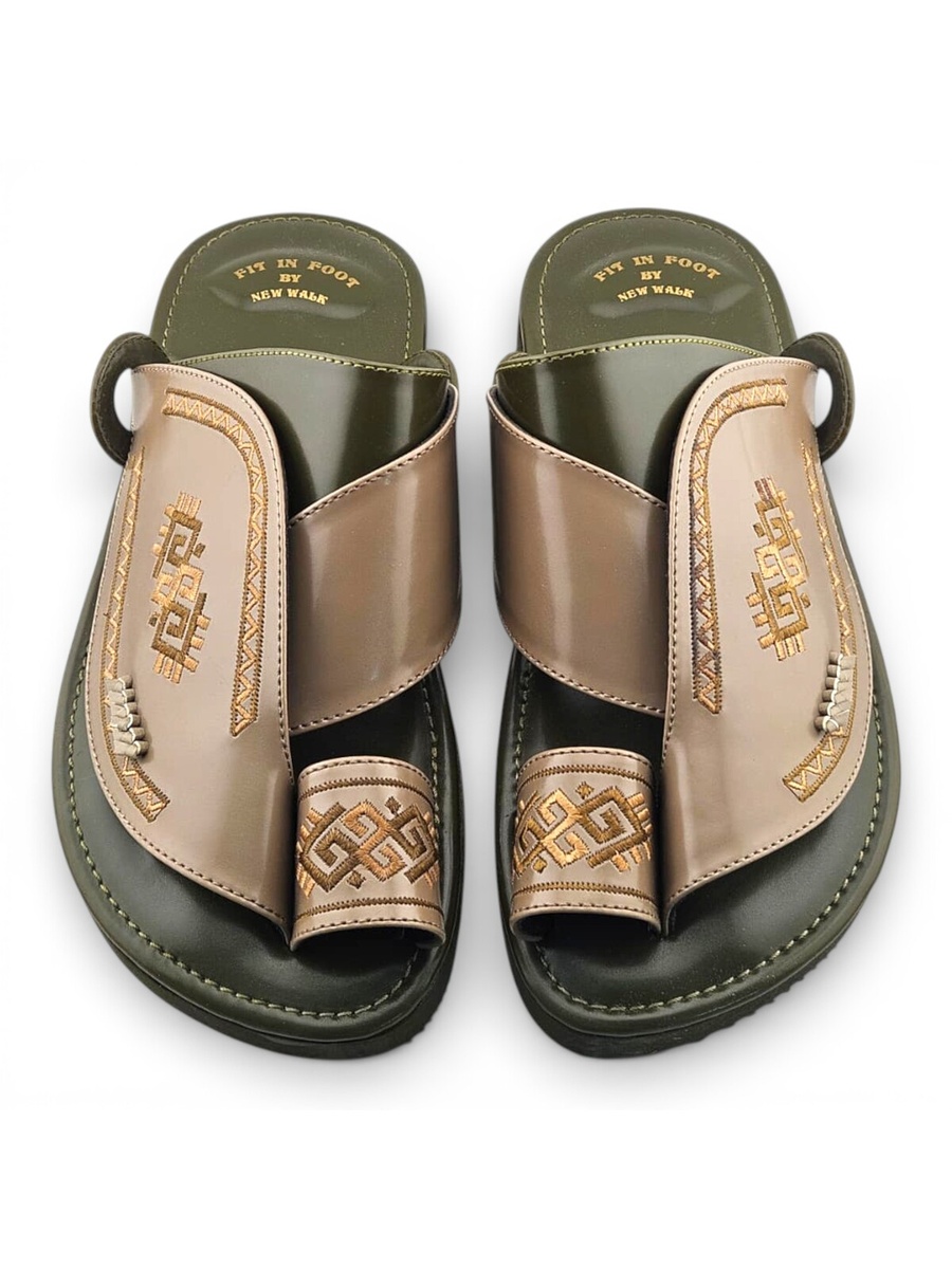Men Multi-Color Embroidered Arabic Sandals - Premium Khaleeji Design