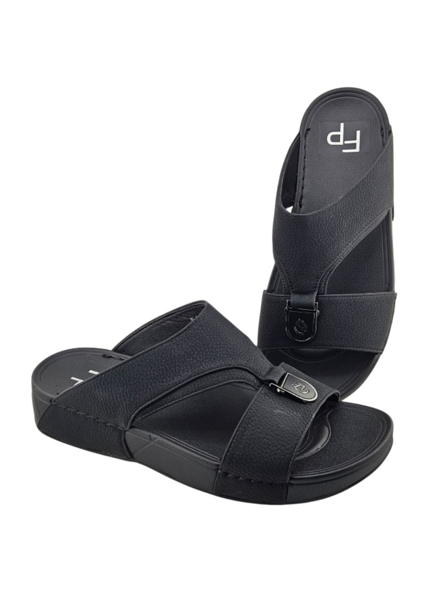 Men Black Arabic Sandals - Classic Comfort
