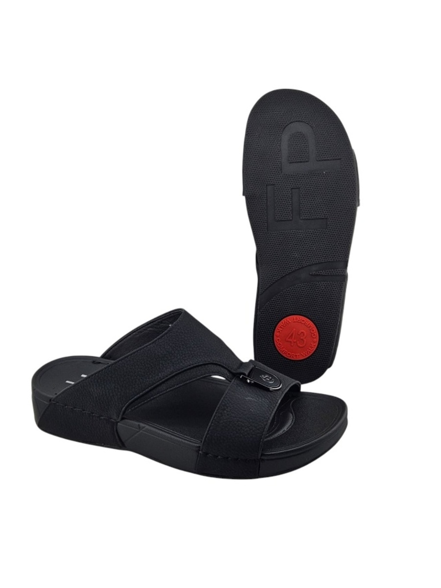 Men Black Arabic Sandals - Classic Comfort