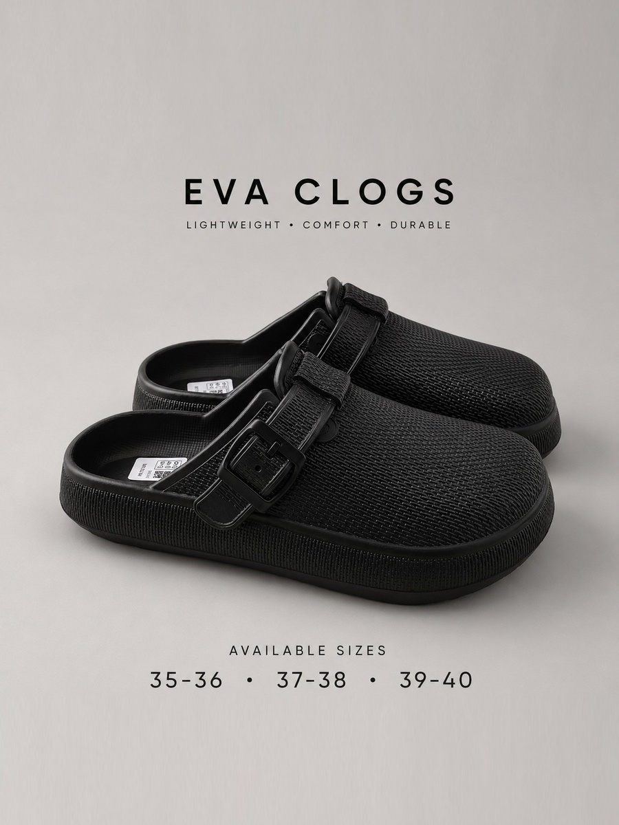 Men Black Eva Comfort Sandals - Lightweight Slip-On Footwear