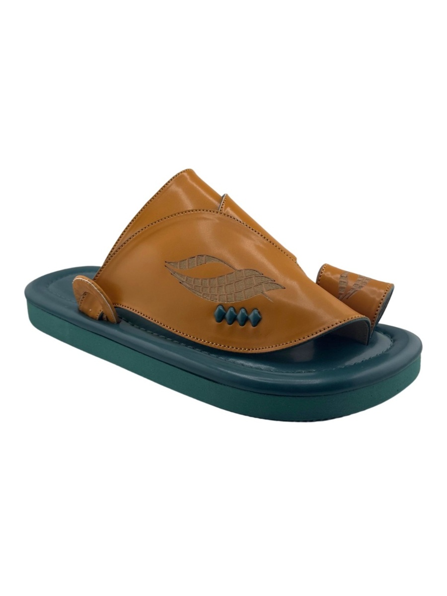 Men Yellow Arabic Leather Sandals
