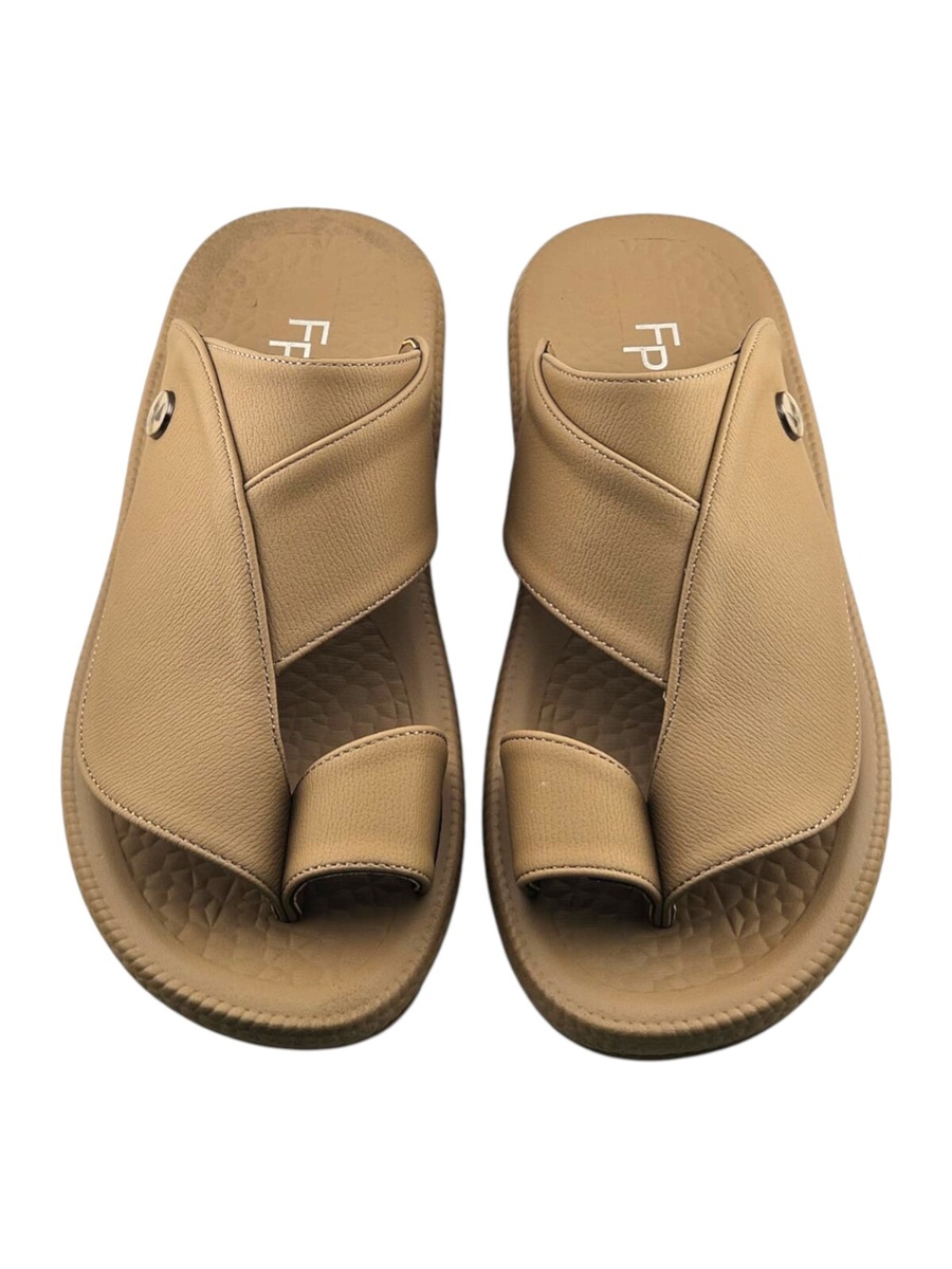 Men Khaki Comfort Toe-Loop Sandals