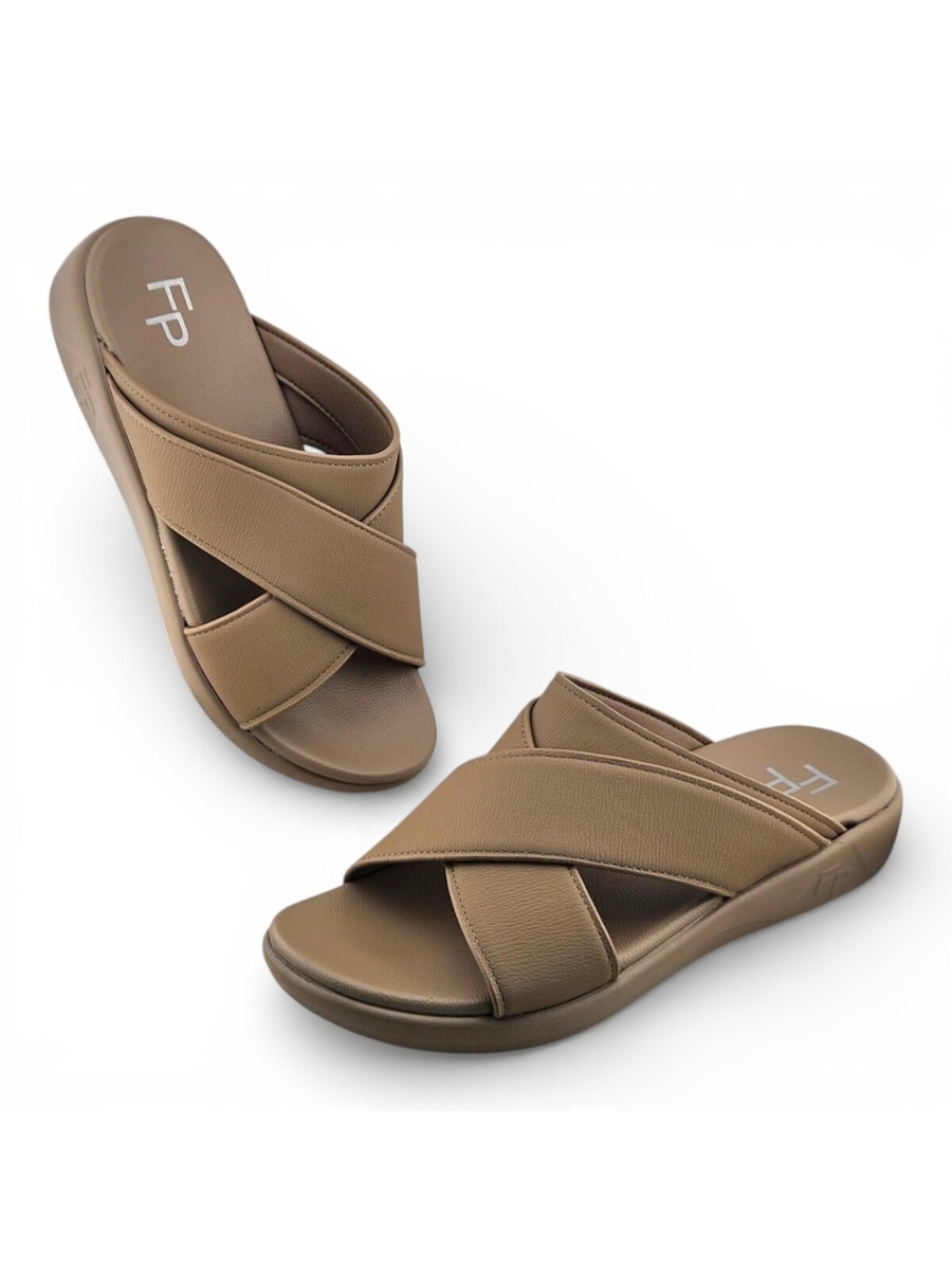 Men Khaki Comfort Slide Sandals