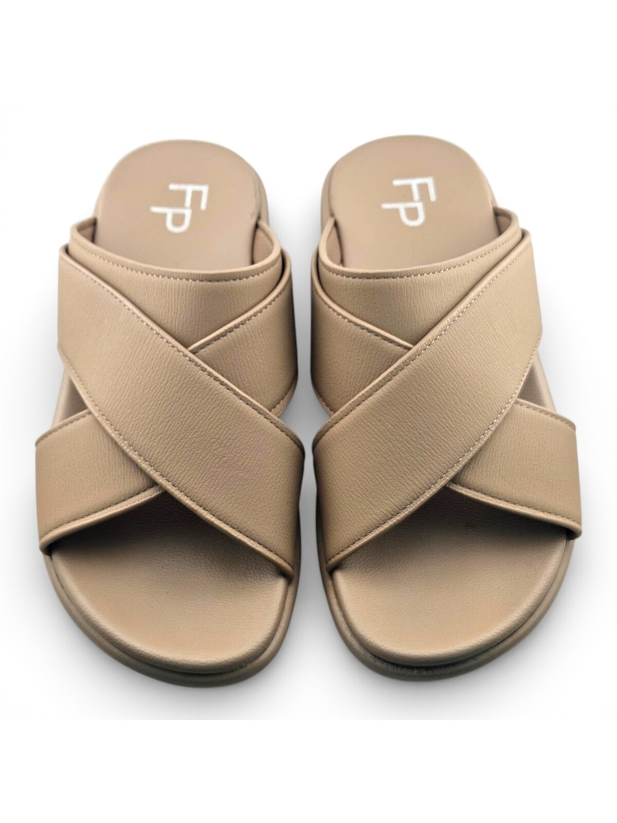 Men Khaki Comfort Slide Sandals